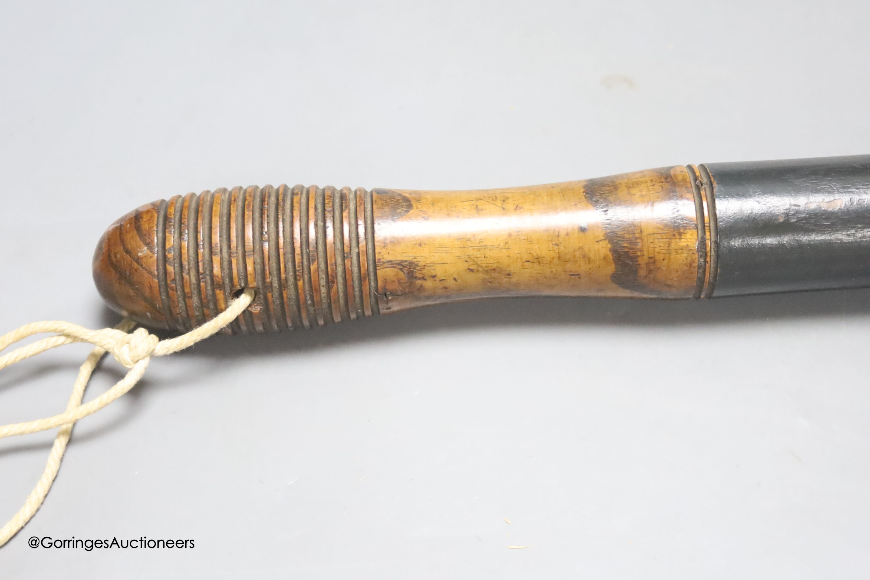 A 19th century painted constabulary truncheon, 50cm